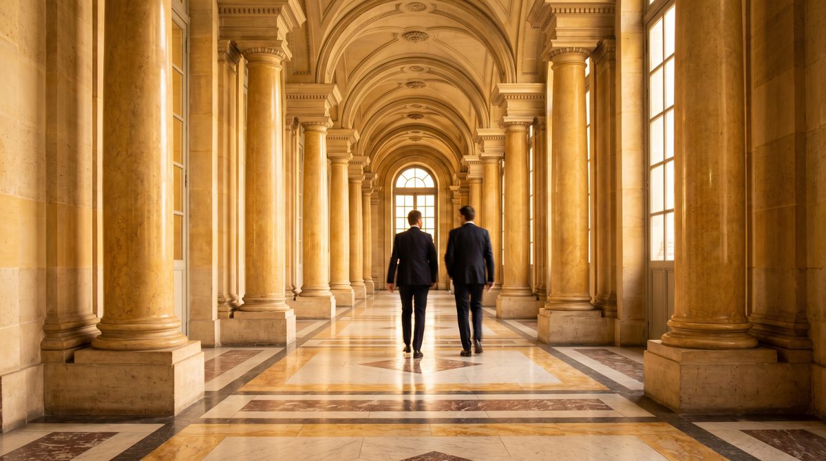 Galerie à colonnes d'un palais de justice