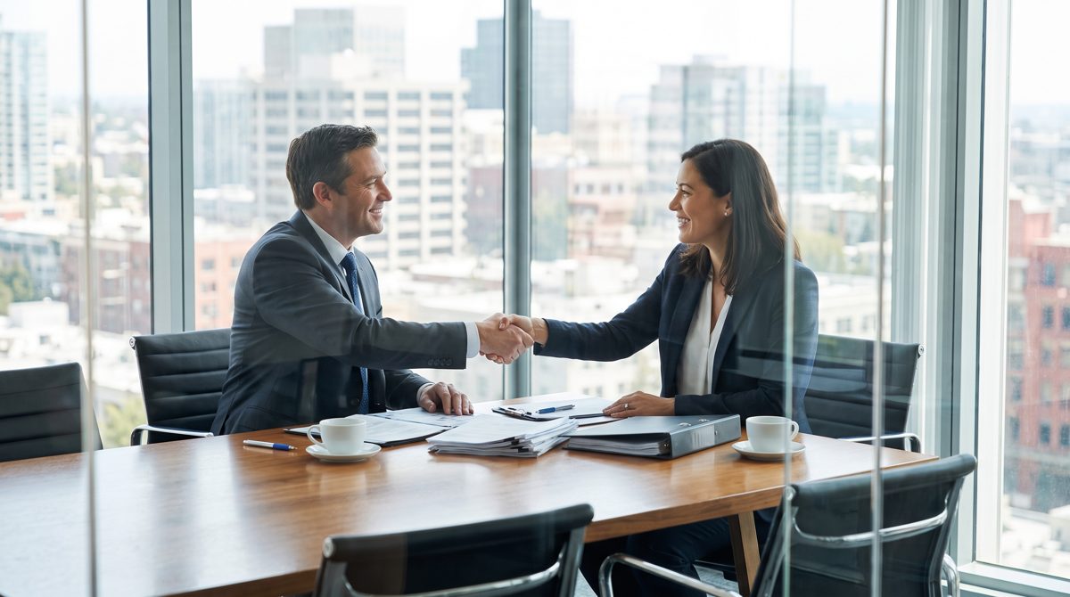 Signature d'un contrat de sous-traitance entre deux dirigeants